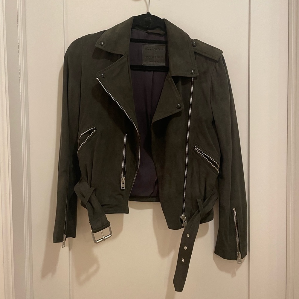 All Saints Balfern Suede Biker Jacket